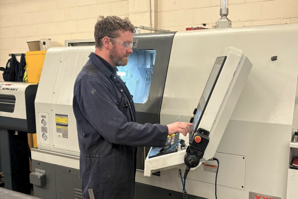 Skilled operator working on steel fabrication process in UK manufacturing