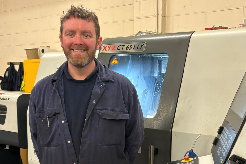 Cell leader operating CNC machining centre at Grenville Engineering