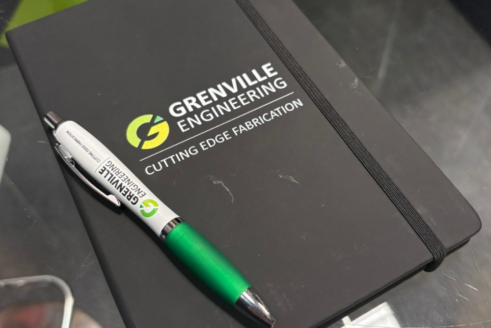 grenville-engineering-subcon-2026-promotional-merchandise Grenville Engineering promotional merchandise displayed on the exhibition stand at Subcon 2026.